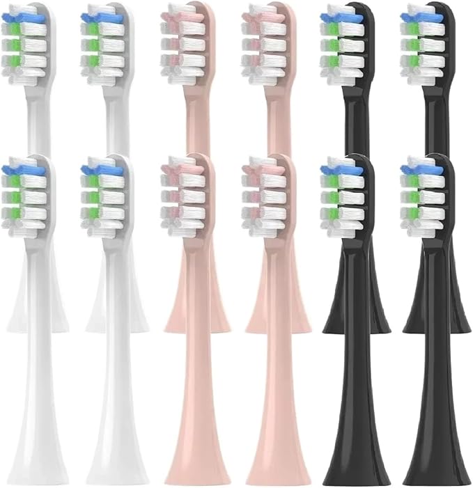 12PCS Replacement Brush Heads Compatible for V1/X1/X3/X5/X3U/X3PRO/v1/v2 Sonic Electric Toothbrush Soft(3pcs)