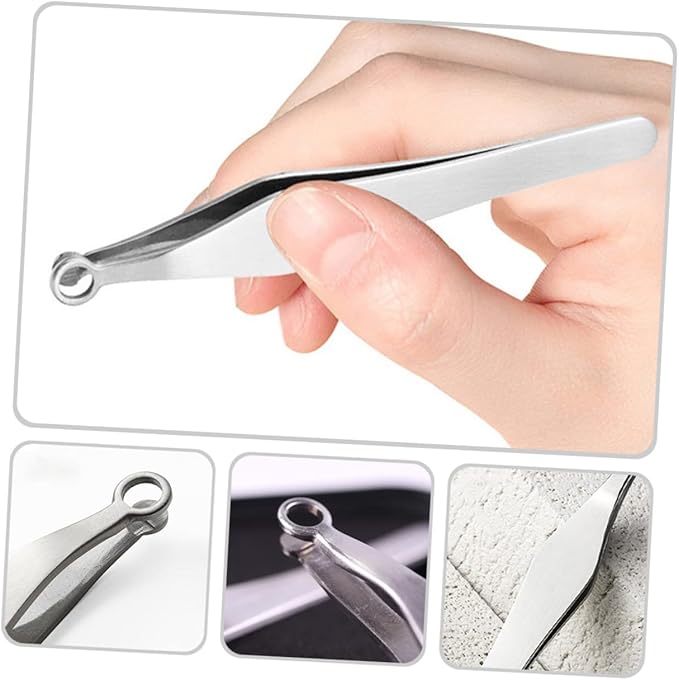 Gatuida 6pcs Nose Hair Trimmer Metal Nose Hair Clip Reusable Nasal Clippers for Men Women