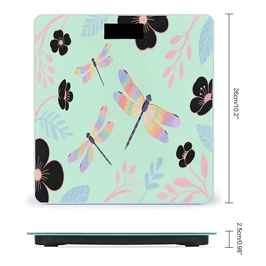 Dragonfly Weight Scale Cute Bathroom Scale for Body Highly Accurate Digital Weighing Machine for People Compact LCD Display Scales with Sturdy Toughened Glass Scales