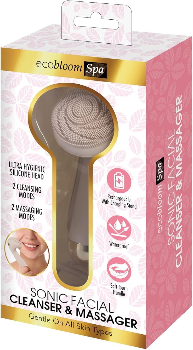 Silicone Facial Cleansing Brush - Sonic Face Cleanser and Massager Face Exfoliator - FineLife Products Scrubber - Exfoliating Skin Care Tools - Rechargeable Face Brushes for Men &amp Women