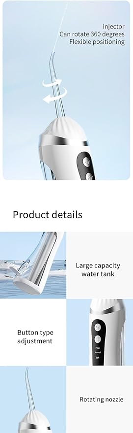 Water Flosser Cordless Rechargeable Large Capacity Something Nice Water Flosser 3 Modes &amp Multi-Pressure 4×360° Nozzles IPX7 Waterproof Flossing Cleaning Picks for Braces Home &amp Travel Us