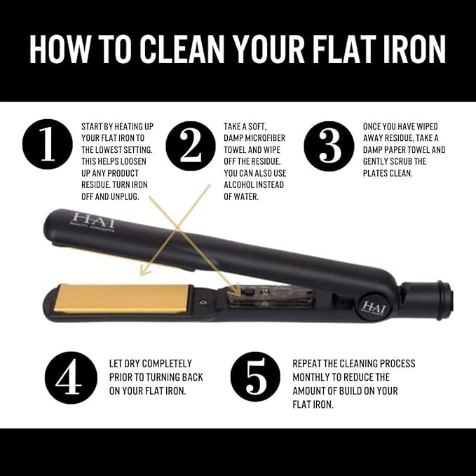 HAI Beauty Concepts Convertible Flat Iron for Women Professional Ceramic Fast Heating Hair Flat Iron with 5 Temperature Levels - Best Hair Straightener for All Hair Types - Gold