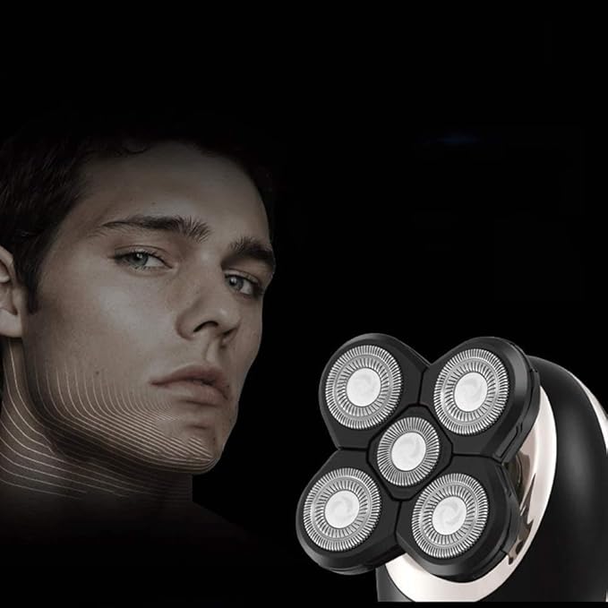 Electric Shaver for MenCordless USB Rechargeable Facial Grooming Kit Waterproof Clipper Shaving Kit Rotary Shaver Head Shavers for Bald Men