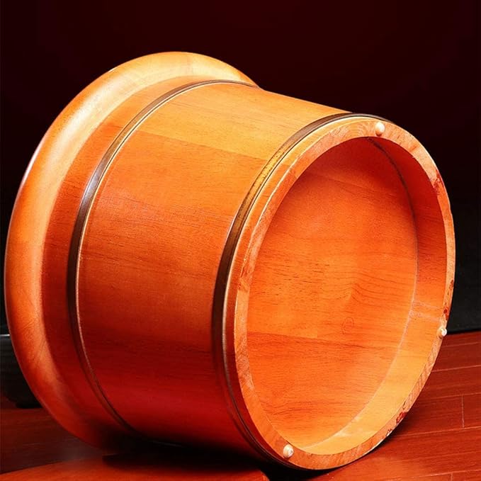 Foot Tub Wooden Foot Basin Foot Tub Home Solid Oak Wood Acupuncture Points Massage Foot Basin Foot Spa Wooden Tub With Cover Foot Bath Soaking Tub foot Bath Wooden Bucket Foot Spa Household Wash Ba