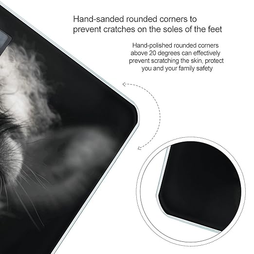 A Little Camel Scale for Body Weight Anti-Slip Tempered Glass Digital Bathroom Scales Clear LCD Display Weighing Scale Safe Rounded Corners Smart Scales