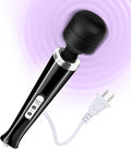 Wired Wand Massager for Women 10-Speed Electric Handheld Deep Tissue Massager Powerful Plug-in Full Body Muscle Recovery Tool for Neck Back Shoulder &amp Foot Relief (Black)