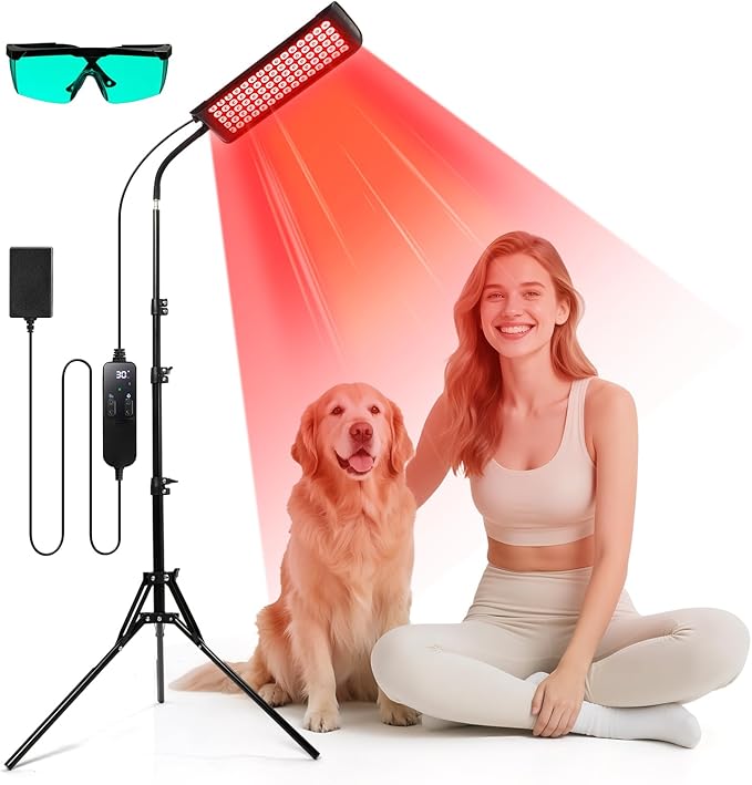 Red Light Therapy for Face and Body GMOWNW Infrared Light Therapy Lamp with Stand 660nm Red Light and 850nm Near Infrared Light Therapy Device for Face Knee Body Skin Care at Home
