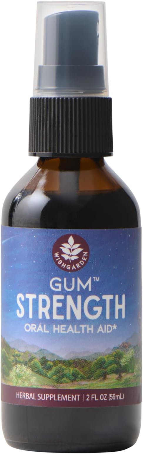 WishGarden Herbs Gum Strength Oral Health Aid - Natural Oral Gum Rinse Supplement for Adults with Myrrh &amp Usnea Gum Health Mouthwash Supports Healthy Inflammatory Response and Oral Microbiome 2o