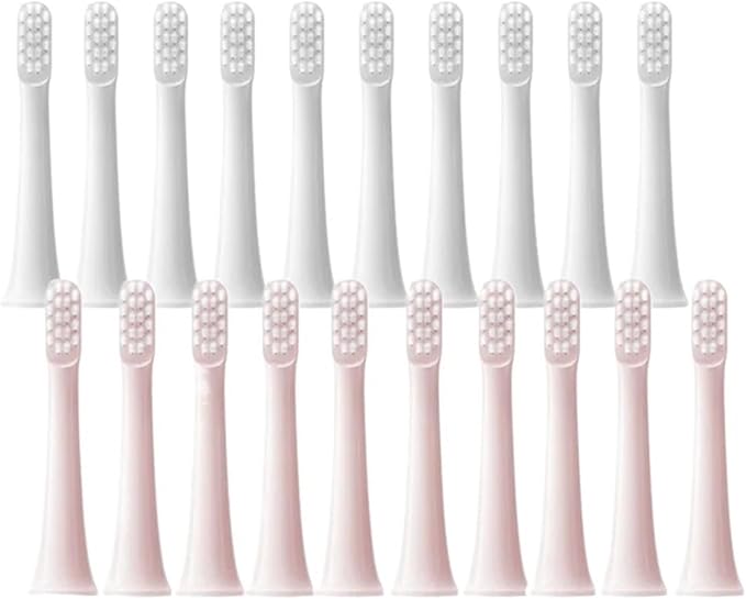 for XIAOMI MIJIA T100 Replacement Brush Heads Sonic Electric Toothbrush Vacuum Dupont Soft Bristle Suitable Nozzles 10Pcs Clean(10Pcs Pink)