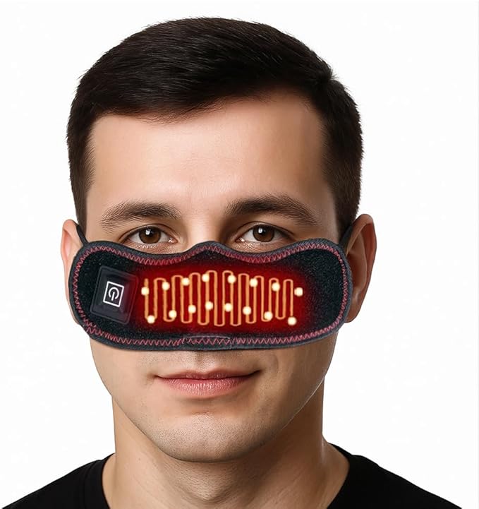 Red Light Therapy for Nose 3 Levels Adjustable Nasal Heating Mask for Relieve Nasal Congestion Sinus Relief No More Colds with Safe and Breathing ComfortSoft Storage Package