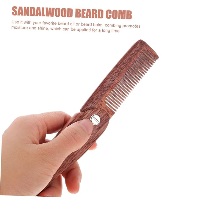 Beaupretty 3pcs Folding Mustache Comb Beard Brush Portable Hair Tool Household Use Hair Supply