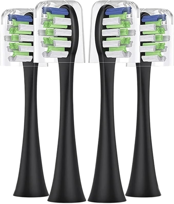 10 Pcs Toothbrushes HeadCompatible for Sarmocare S100 and S700 Electric Toothbrush(4pcs Black)