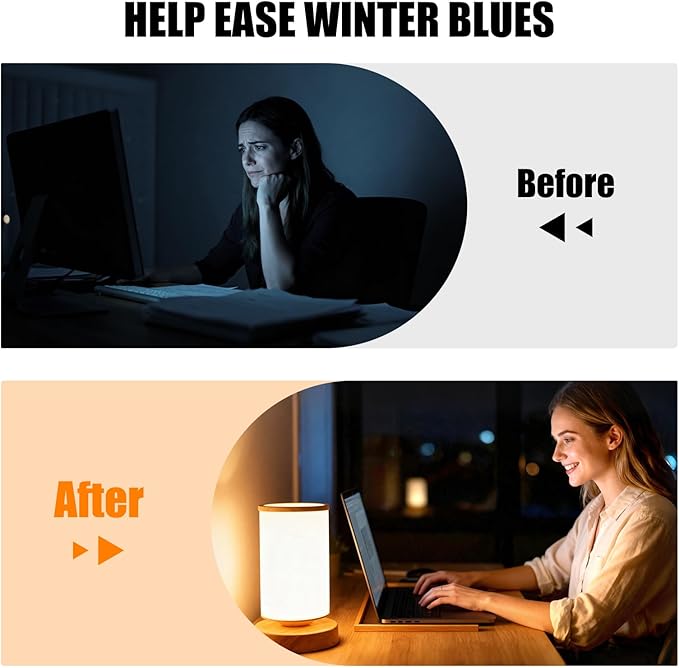 Light Therapy Lamp 10000 Lux Sunlight Lamp with Remote Control 3 Color Temperatures &amp 4 Brightness Levels Full Spectrum Light Ideal as Desk Bedside Lamp &amp Gift for Home/Office