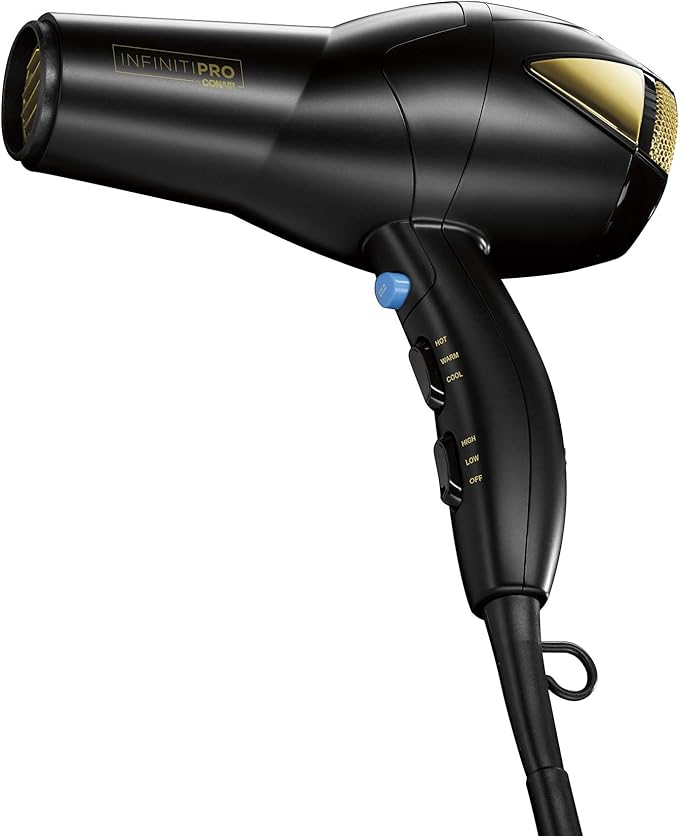 INFINITIPRO by CONAIR 1875 Watt Salon Hair Dryer for Coarse Thick Wavy Curly and Frizzy Hair