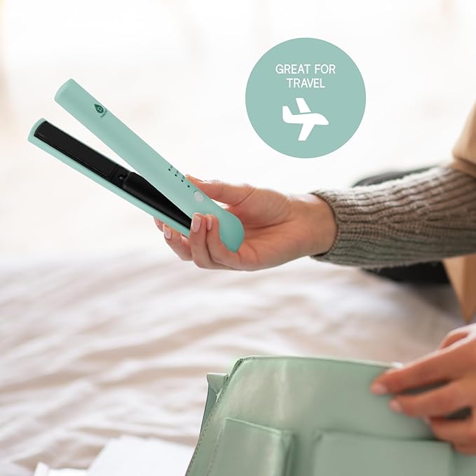 PURSONIC Cordless Hair Straightener – USB Rechargeable Ceramic Plates 3 Temperature Settings Up to 40 Minutes Battery Life Travel-Friendly