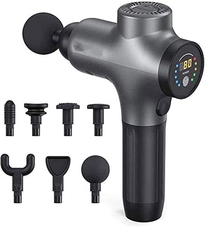Massage Gun Quiet Muscle Percussion Back Neck Head Hammer Massager for Athletes Pain Relief Handheld Electric Body Massager for Relieving Muscle Pain Soreness and Stiffness