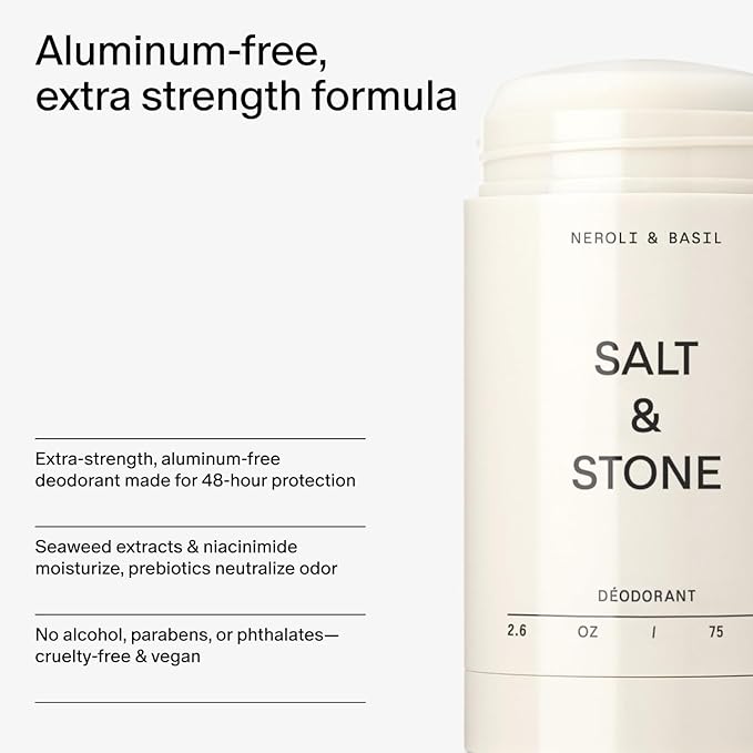 Salt &amp Stone Signature Scent Duo Set | 48 Hour Aluminum-Free Deodorant &amp Hydrating Body Mist | Skincare-Infused Deodorant &amp Body Spray | Neroli &amp Basil