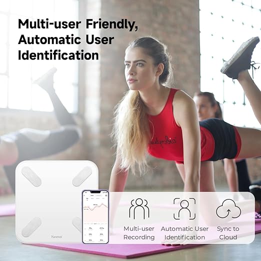 Yunmai Smart Scale with BMI Body Fat Muscle Mass Digital Weight Body Fat Scale Mini 13 Body Composition Scale Bluetooth Health Apps Compatible Rechargeable 400lb