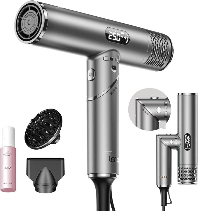 Foldable hair Dryer with Diffuser - 1600W Professional High Speed Blow Dryer with Comb100000RPM Fast Drysalon-quality results4 Temps &amp 3 SpeedsLow Noise Portable for Home &amp Travel &amp