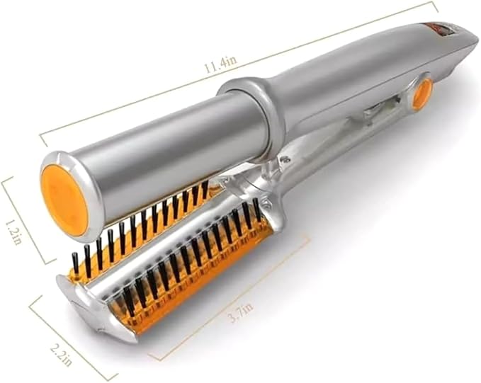 Versatile Rotating Hair Tool for Curls and Straight Styles with Safety Features