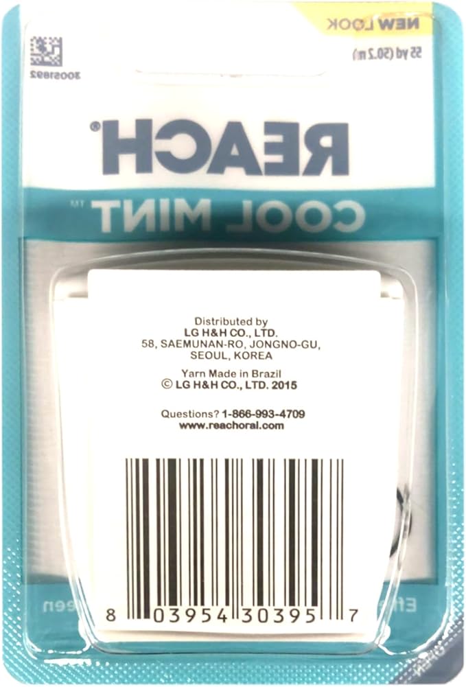 Reach Dental Floss Cool Mint 55 yds (Pack of 8)