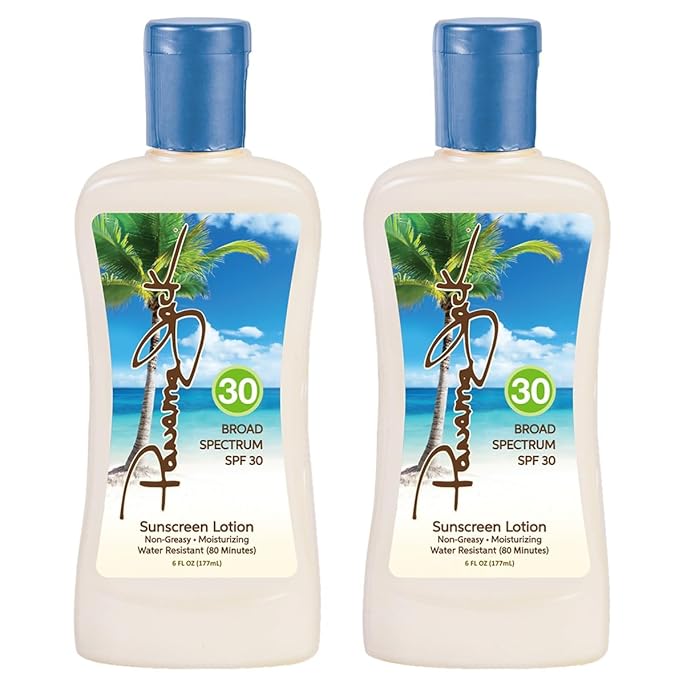 Panama Jack Sunscreen Suntan Lotion - SPF 30 Broad Spectrum UVA/UVB Protection PABA Paraben Gluten &amp Cruelty Free 6 FL OZ (Pack of 2)