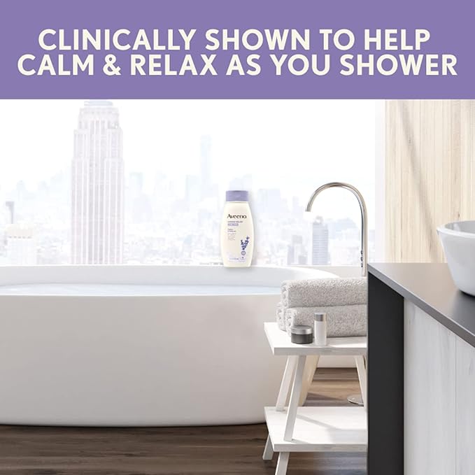 Aveeno Stress Relief Body Wash with Soothing OatLavender Chamomile &amp Ylang-Ylang Essential Oils Hypoallergenic Dye-Free &amp Soap-Free Calming Body Wash gentle on Sensitive Skin 12 fl. oz(Pa