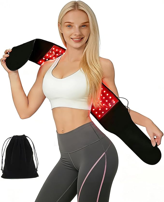 Red Light Therapy for Body 21.6''*6.8'' Infrared Light Therapy Belt with Soft Lycra FSA Eligible HSA Flexible Light Pad for Back Waist Belly Knee Joint Muscle Repair Gift 660nm &amp 850nm Max21W