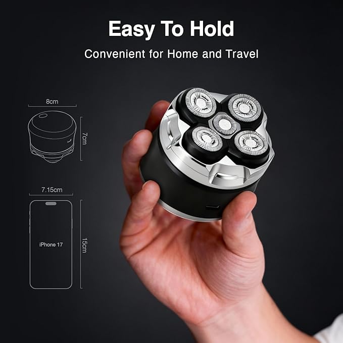 Head Shavers for Bald Men Electric Shavers Razor Rechargeable Bald Head Razor 360°Close Shave for Men 5D Magnetic Bald Head shavers Waterproof Mens Head Shaver for Wet/Dry Use (Black)
