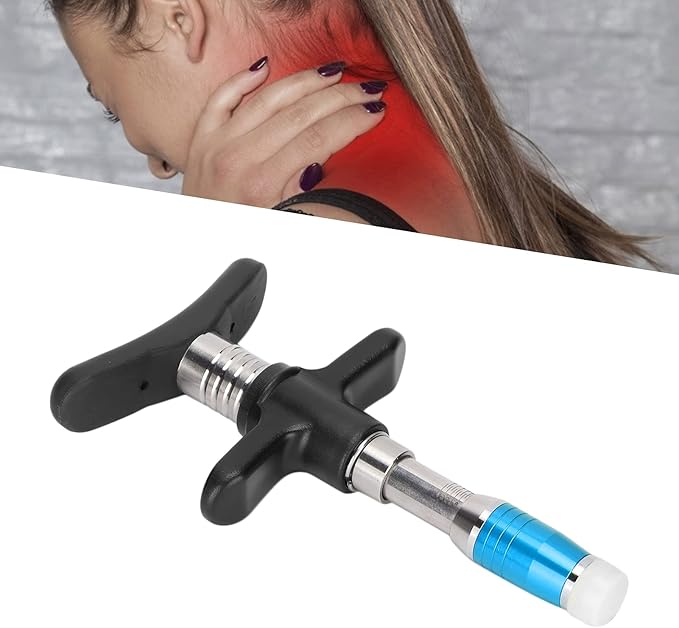ZJchao Chiropractic Adjustment Tool 10 Levels Manual Single Head Spinal Massager Hand Back Massage Tool Gun Device Portable Chiropractic Adjustment Tool (Blue)