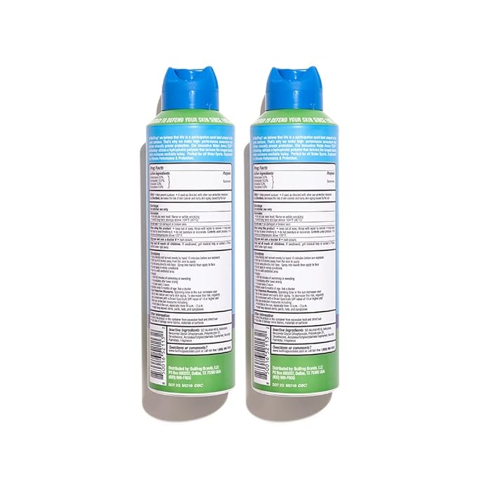 Bullfrog Quik Spray Sunscreen SPF 50 | Oxybenzone &amp Octinoxate Free | Broad Spectrum Moisturizing UVA/UVB 2 pack