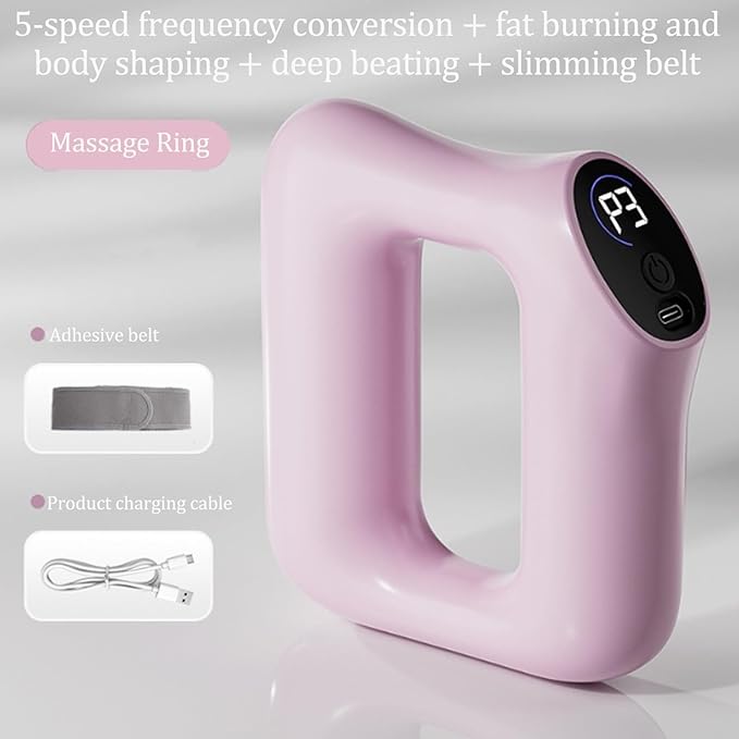 Yoga Ring Massager Multifunctional Portable Full-Body Electric Fascia Ring with Adjustable 3 Modes &amp 5 Levels of Intensity Massage for Fat Burning and Shaping(Pink+Purple)