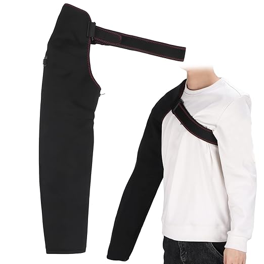 Heating Full Arm Wrap Brace Electric Shoulder Massage Brace Shoulder Massage Heated Braces for Left Right Shoulder 3 Gears Adjustable Compression Sleeve Wrap