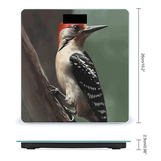 Digital Bathroom Scale for Body Weight Scale with Bright LCD Display High Accuracy Step-On Technology Auto On/Off Woodpecker Digital Scales 400 Lbs /180kg