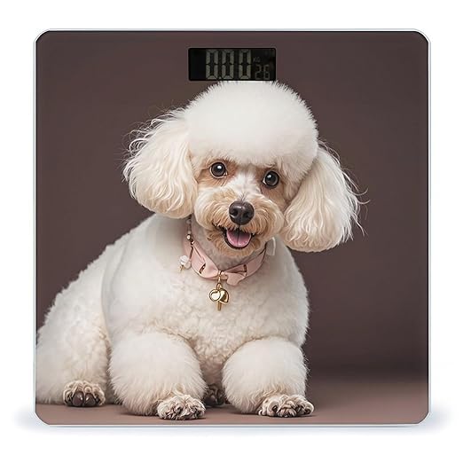 French Poodle Smart Scale for Body Weight Accurate Bathroom Scale with LED Display Digital Weight Scales Weighing Machine High Precision Scales for Bath Home