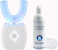 Ultrasonic Automatic ToothbrushUltrasonic U-Shaped Toothbrush for Teeth Whitening Electric Toothbrush for Adults - 360° Mouth Cleansing (White)