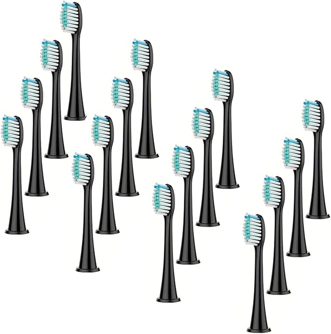 Electric Toothbrush Head Replaceable Sonic Suitable Compatible for 's Brush(Black 16pc)