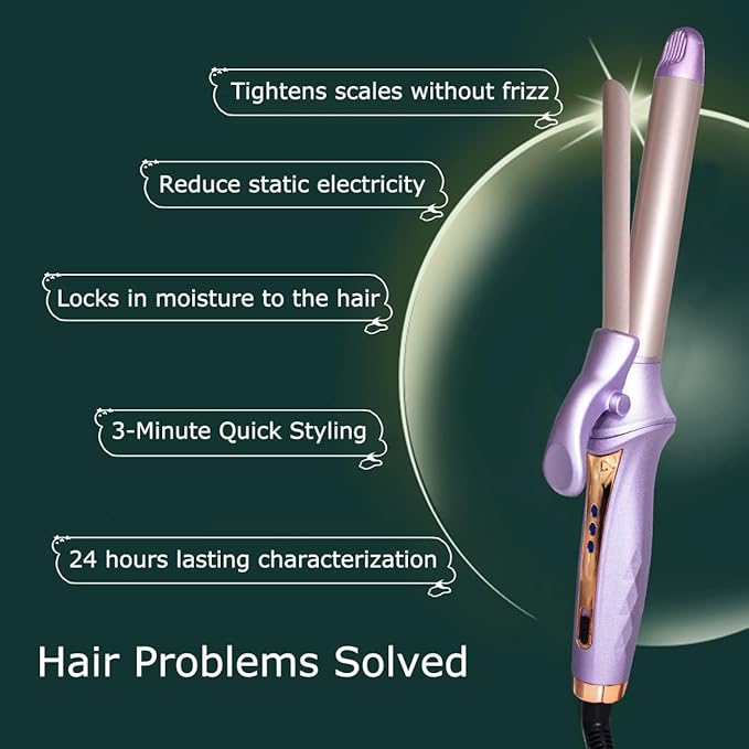 DONGXIAO Curling iron curling iron straightener handy curl and straightener for straight and curly hair straight curly and fluffy hair (Color:Black)