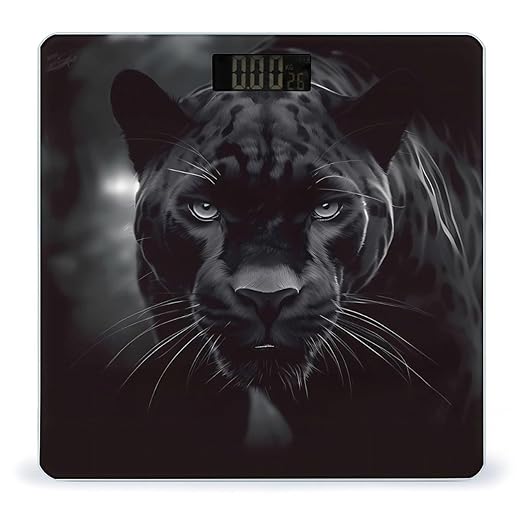 Digital Bathroom Scale for Body Weight Scale with Bright LCD Display High Accuracy Step-On Technology Auto On/Off Animal Panther Digital Scales 400 Lbs /180kg