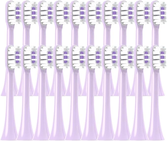 20/50/100PCS Copper Free Replaceable Brush Heads Compatible for X3/X3U/X5 Soft Bristle Mint/VanGo Green Sonic Nozzles No Metal(50Purple)