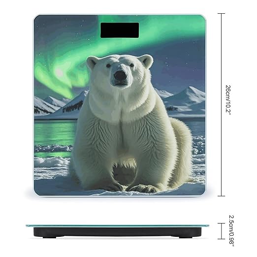 Northern Lights Polar Bear Scale for Body Weight Smart Scales Digital Bathroom Scale High Precision Weighing Scales with Large Display Weighing Machine for People