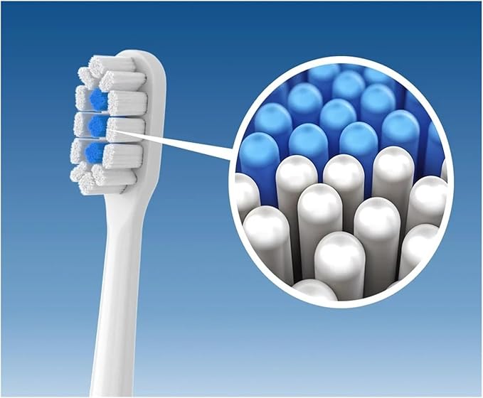 Replacement Brush Heads Compatibility for Mijia T301 T302 T501 /501CSonic Toothbrush Head Soft Bristle Nozzles(T301-302-WH3BK3)