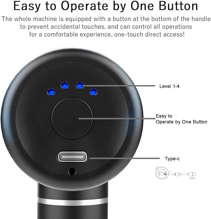 Mini Portable Massage Gun Percussion Electric Massage GunPortable Body MassagerDeluxe Full Aluminum BodySuper Quiet Brushless Motor (Gray)