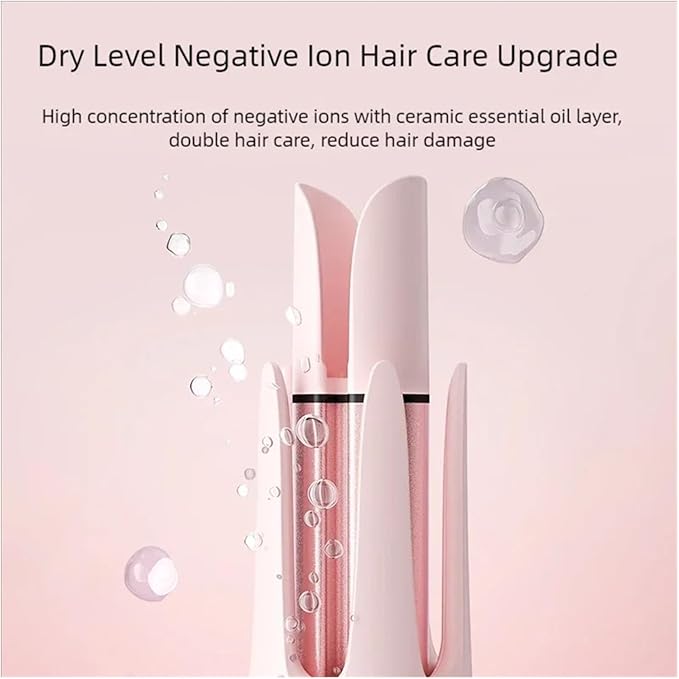 Automatic Curling Iron 32mm Rotating Long Hair(PinkAU)