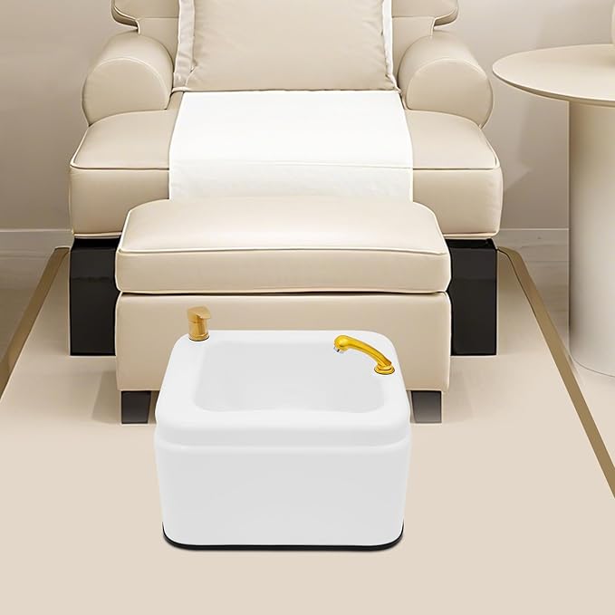 Acrylic Massage Foot Bath Portable Foot Spa Tub with Practical Hand Shower + 4 Wheels Bottom Raised Massage Point &amp Adjustable Hot and Cold Water for Salons Homes. (Style 1)