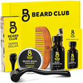 The Beard Club Beard Growth Kit - Derma Roller Beard Growth Oil Sandalwood Balm Comb - Gift Set