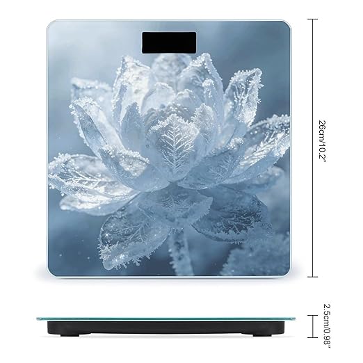 Ice Lotus Weight ScaleClear LED Display Bathroom Digital Weighing ScaleTempered Glass Digital Bathroom Scale for Body Weight Capacity Up to 400 Lbs