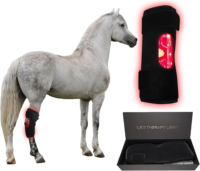 LED Red Light Therapy for Horse Knee Portable Wearable Infrared Therapy Wrap 660nm/850nm for Equine Joint &amp Muscle Recovery