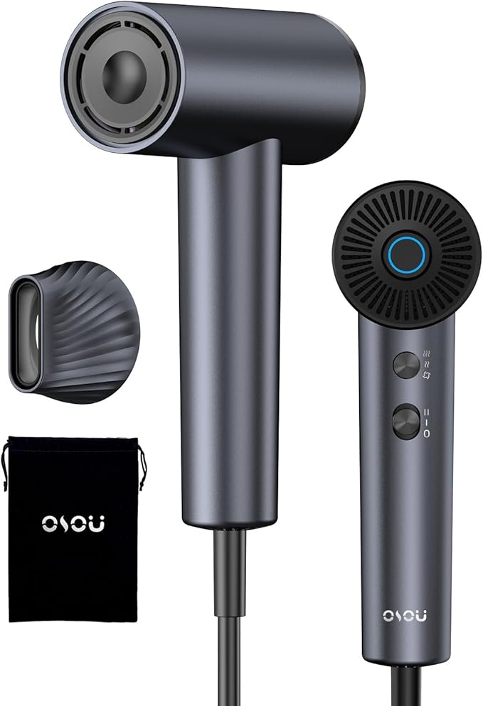 Ionic Hair Dryer High-Speed Blow Dryer - 150000 RPM Brushless Motor 500 Million Negative Ions Ultra-Light &amp Small Smart Temp Control Quiet Hairdryer for Women Ideal for Travel Home