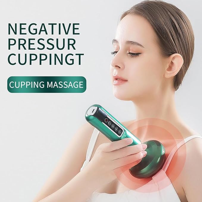 Handheld Cellulite Massager Massage Tools Rechargeable Cordless with 12 Suction Modes Massage Abdominal Belly Neck at Home. (White)